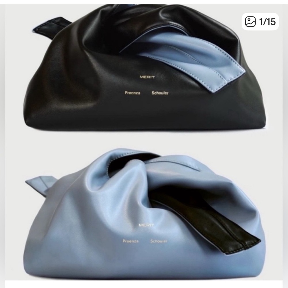 Proenza Schouler Black and Light Blue Clutch - Picture 13 of 13